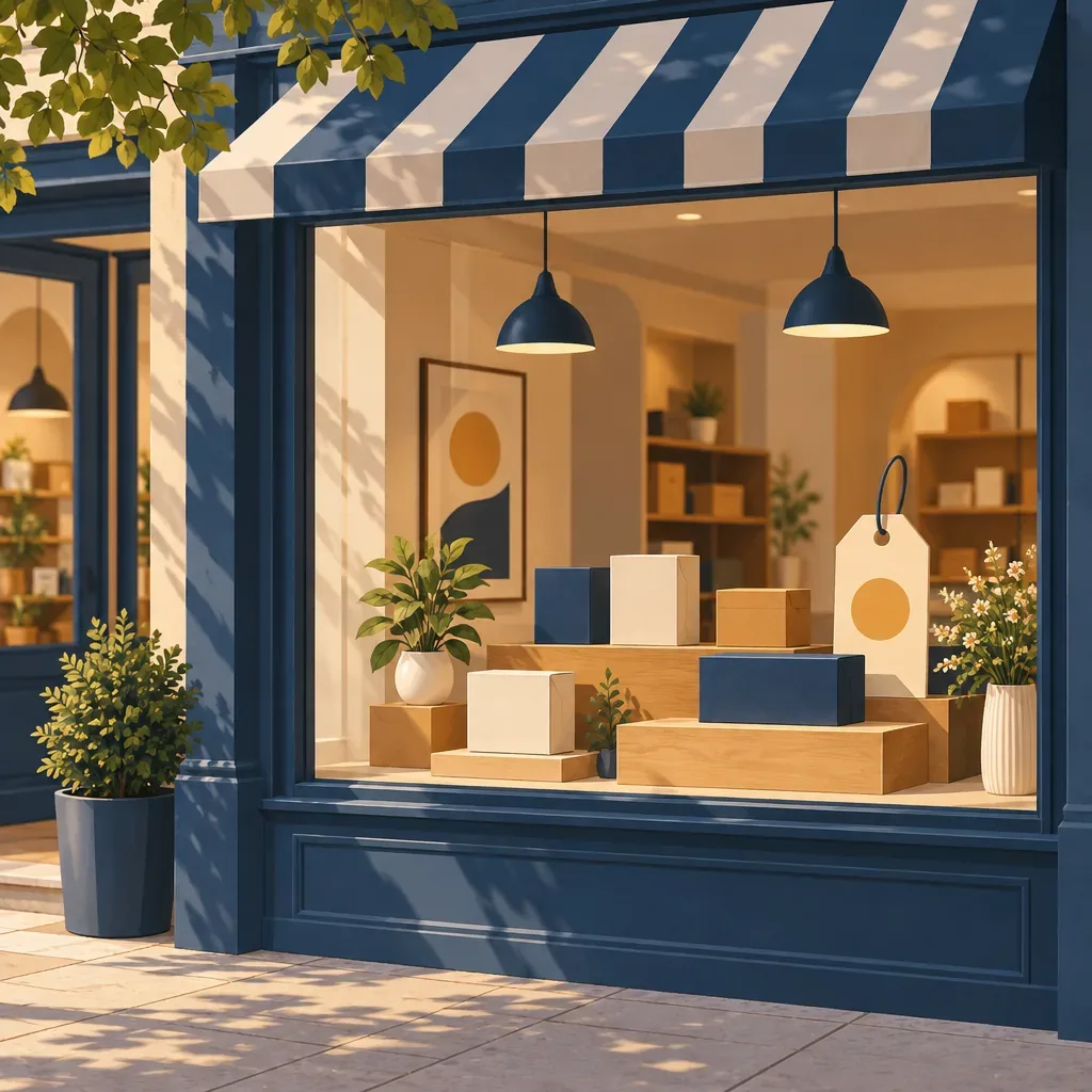 Illustration of a retail storefront display